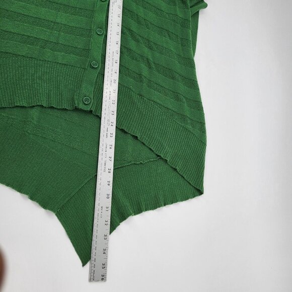 ANTHROPOLOGIE LEFT OF CENTER sz XS VALONIA green asymmetrical cardigan - Picture 8 of 9
